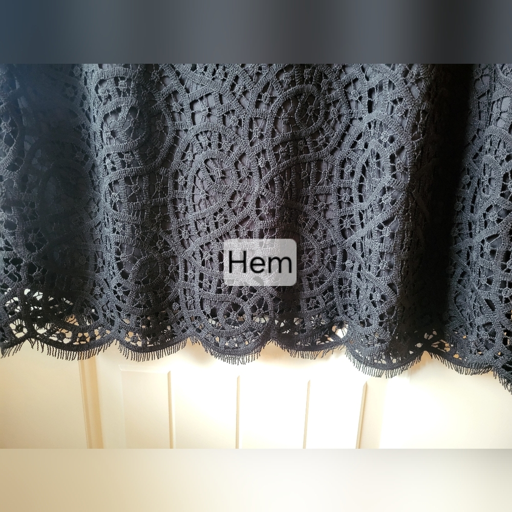 Philosophy Black Lace Short Sleeve Top XL - Picture 5 of 11